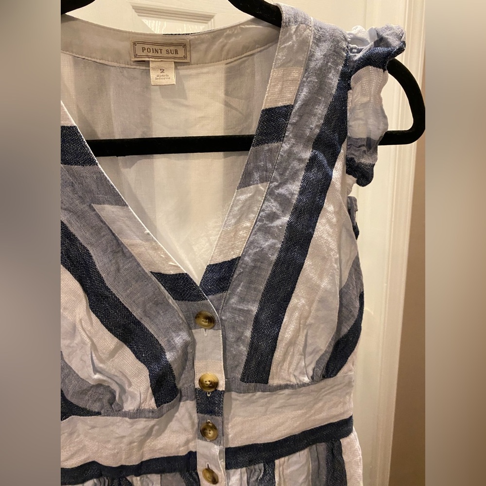 J Crew Point Sur Button Front Linen Midi Dress - Picture 7 of 12